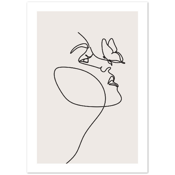 Head of Butterflies Line Art Print_Sugar & Canvas